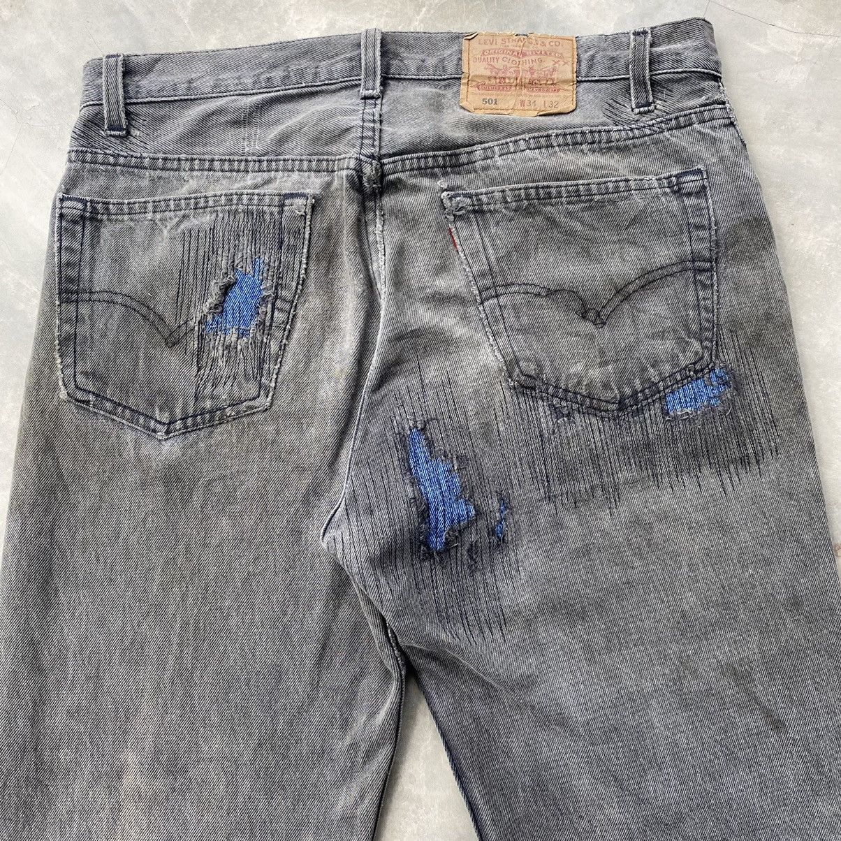 Levi's × Vintage Vintage 90s Levis 501 faded black distressed denim Size US 34 / EU 50 - 4 Thumbnail