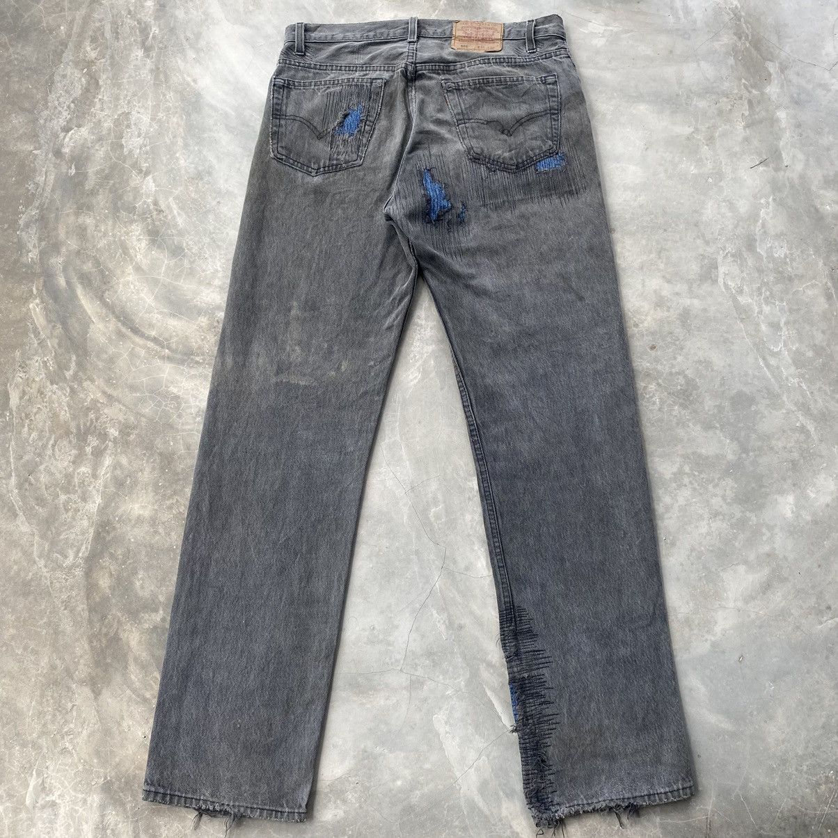 Levi's × Vintage Vintage 90s Levis 501 faded black distressed denim Size US 34 / EU 50 - 1 Thumbnail