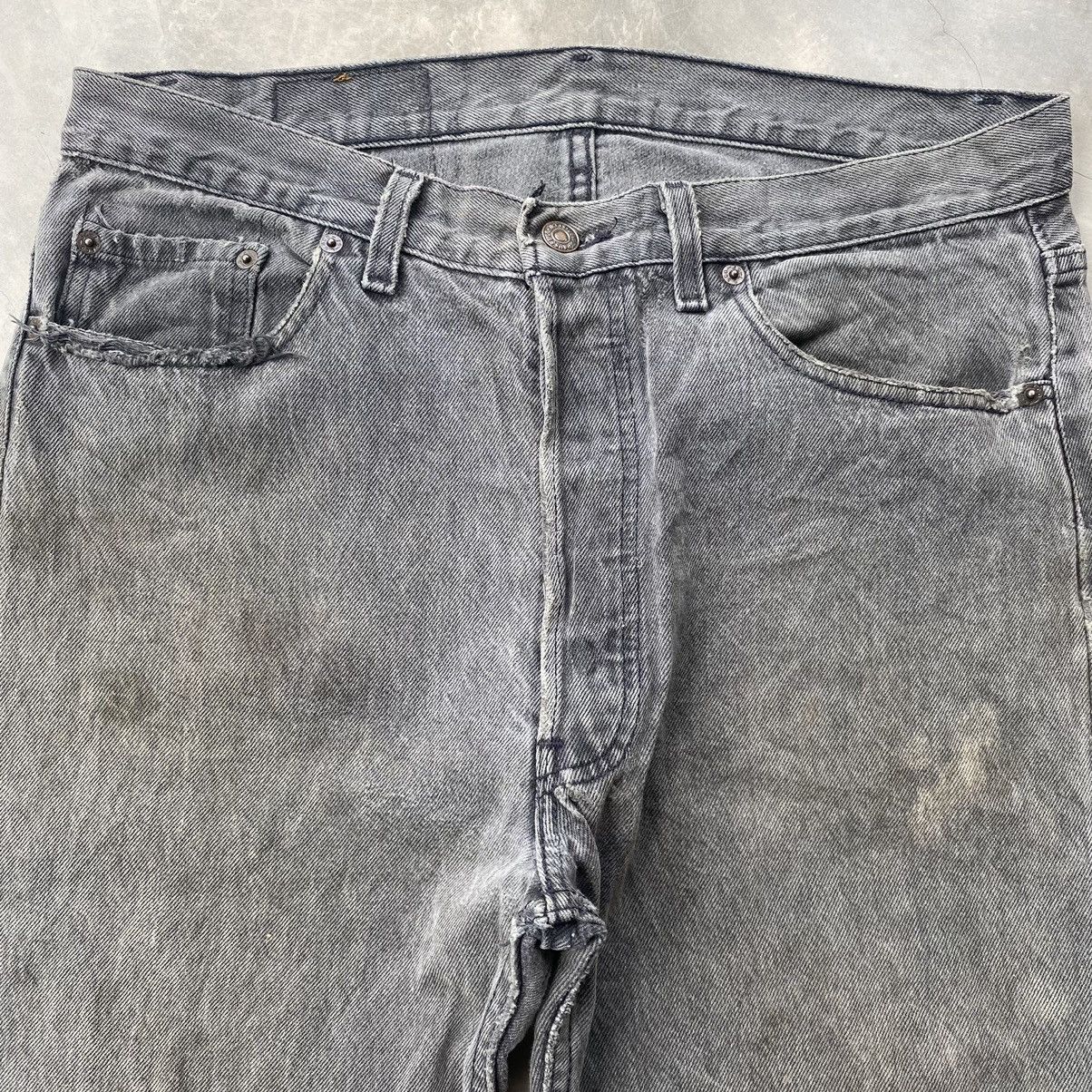 Levi's × Vintage Vintage 90s Levis 501 faded black distressed denim Size US 34 / EU 50 - 12 Thumbnail