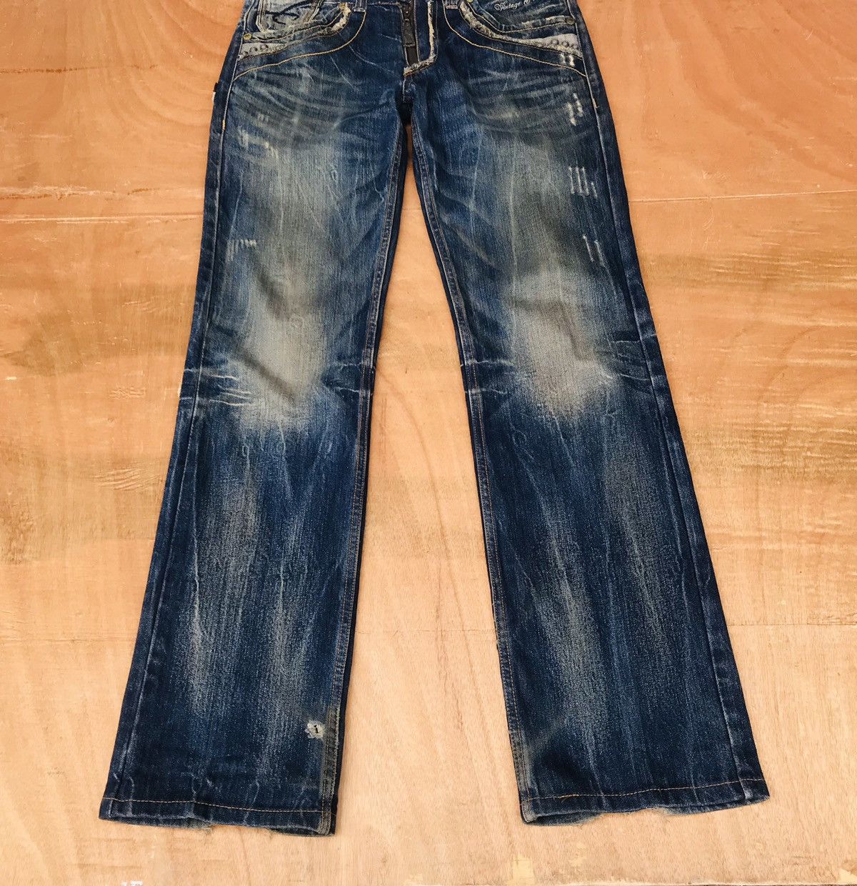 Japanese Brand Vintage (W32x33)Red Pepper Pearl MARBLE Studded Mud-wash Size US 32 / EU 48 - 4 Thumbnail
