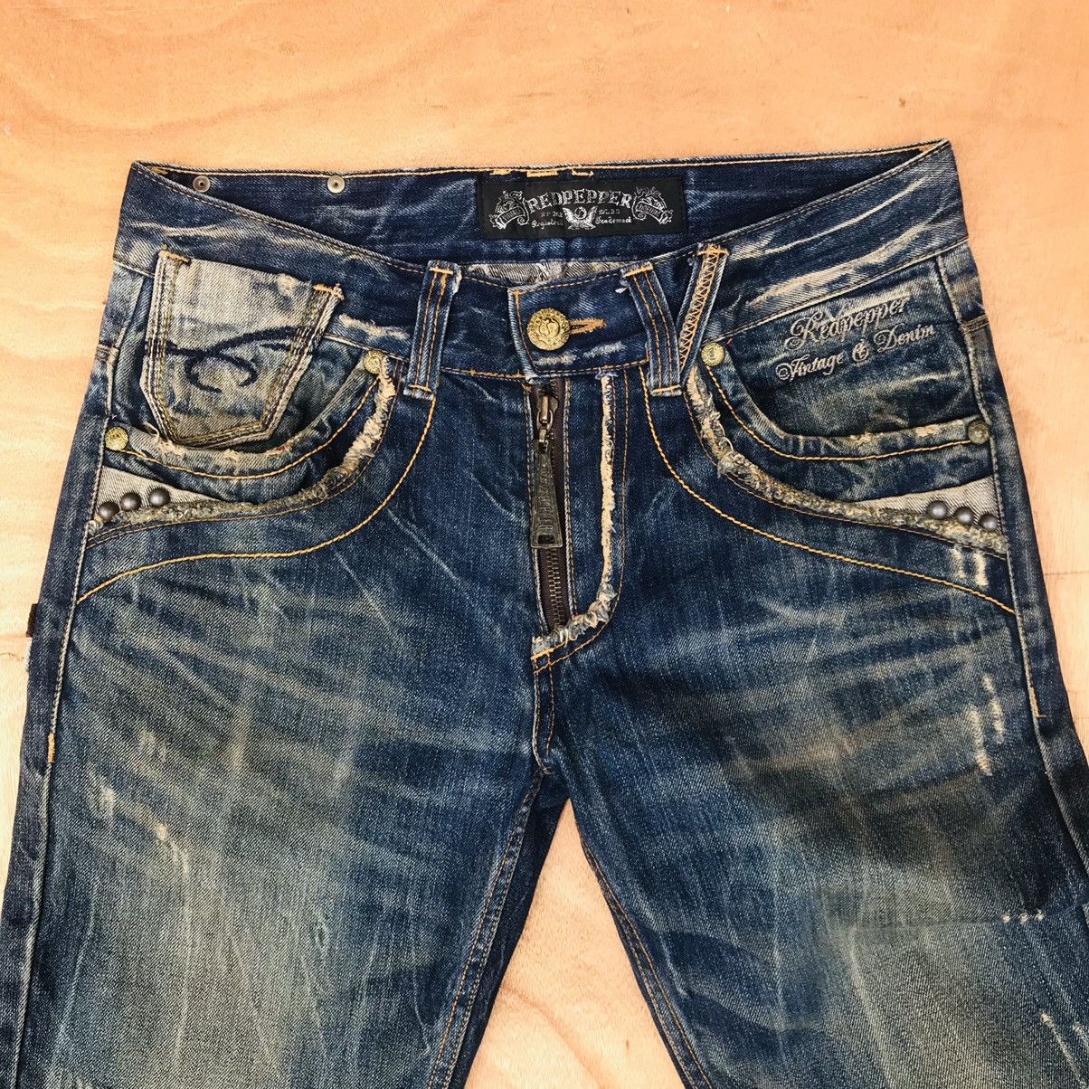 Japanese Brand Vintage (W32x33)Red Pepper Pearl MARBLE Studded Mud-wash Size US 32 / EU 48 - 7 Thumbnail