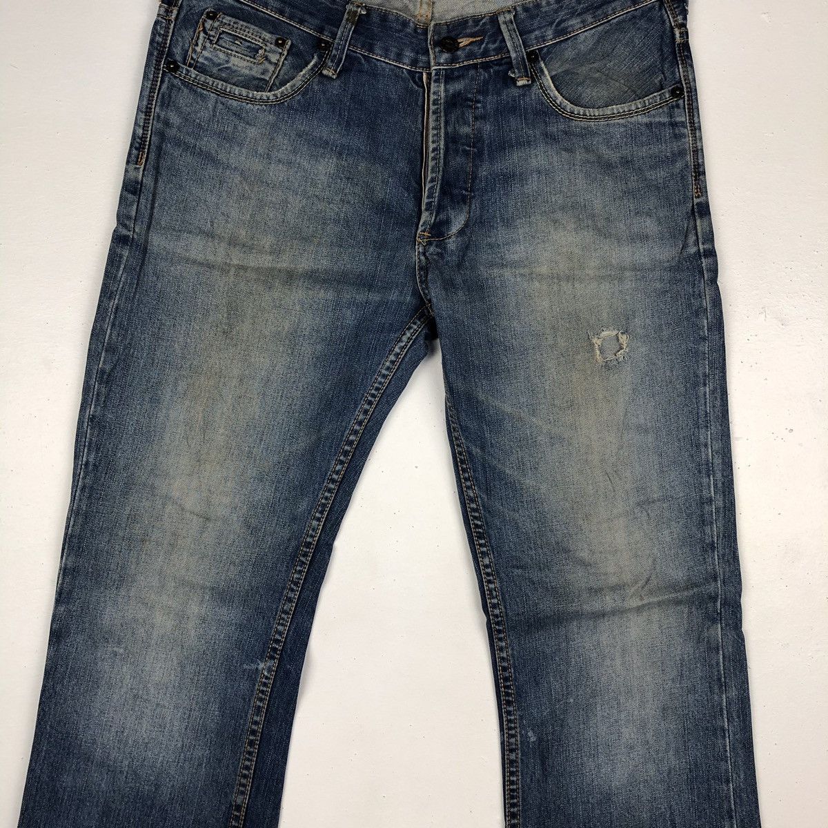 DENHAM × Japanese Brand Vintage Denham distressed denim nice design Size US 34 / EU 50 - 2 Thumbnail