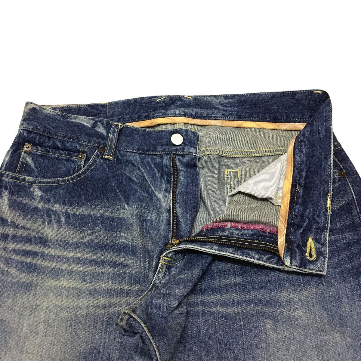 If Six Was Nine × Japanese Brand Rare Vintage Japanese Brand SRES Bleach Jeans 1990s Size US 34 / EU 50 - 6 Thumbnail