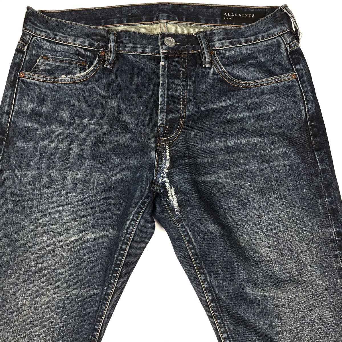 Allsaints × Designer × Japanese Brand Allsaints selvedge Jeans distressed denim slim fit Size US 32 / EU 48 - 5 Thumbnail