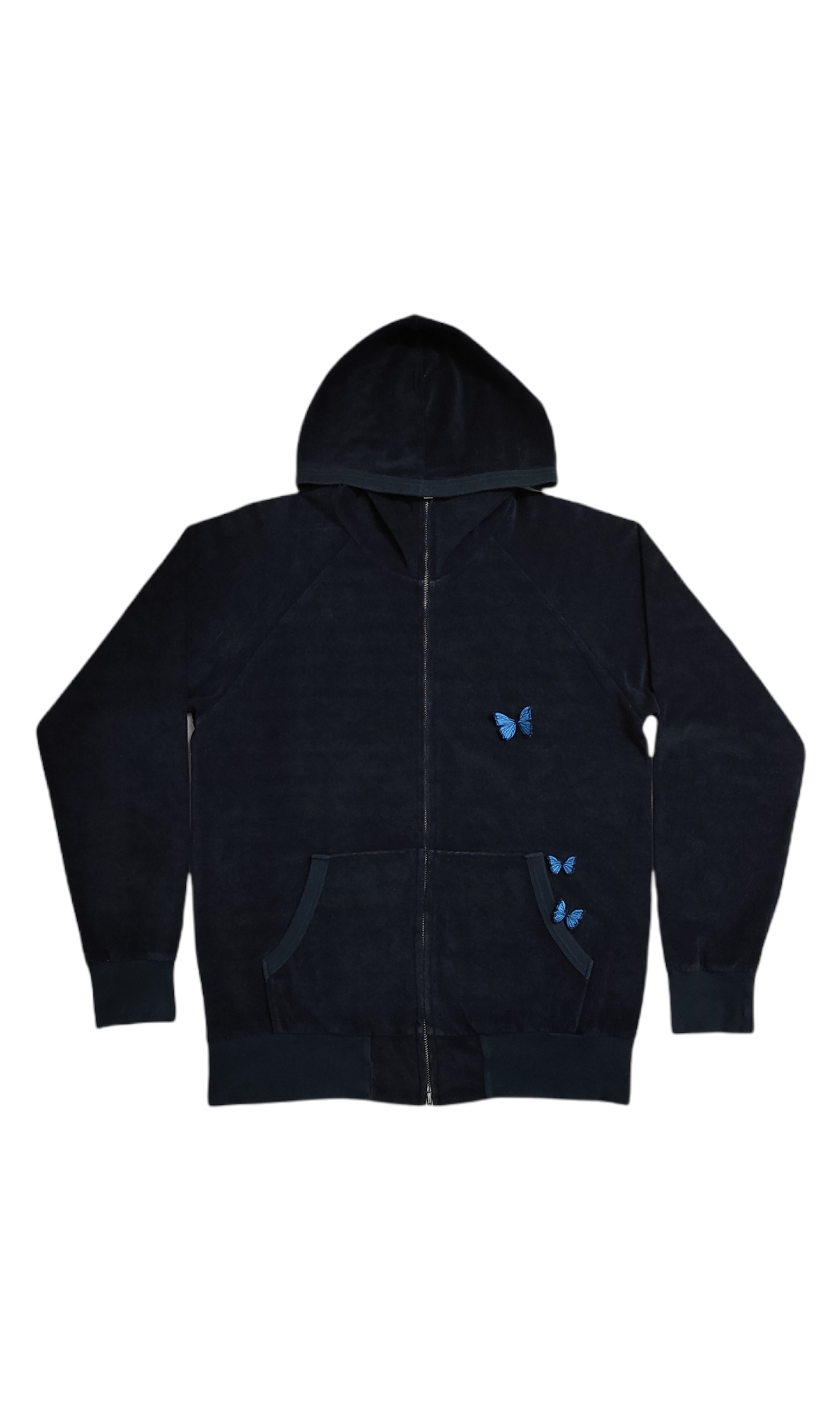 image of 20471120 x Beauty Beast Archive Talking About The Abstraction Fleece Hoodie Jacket in Navy Blue (Si