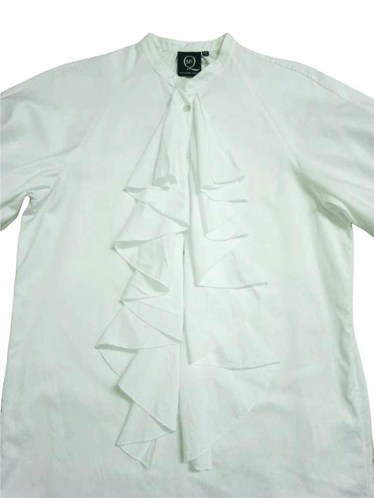 Alexander McQueen ALEXANDER MC QUEEN RUFFLED COTTON POPLIN TUXEDO BLOUSES Size S / US 4 / IT 40 - 8 Thumbnail
