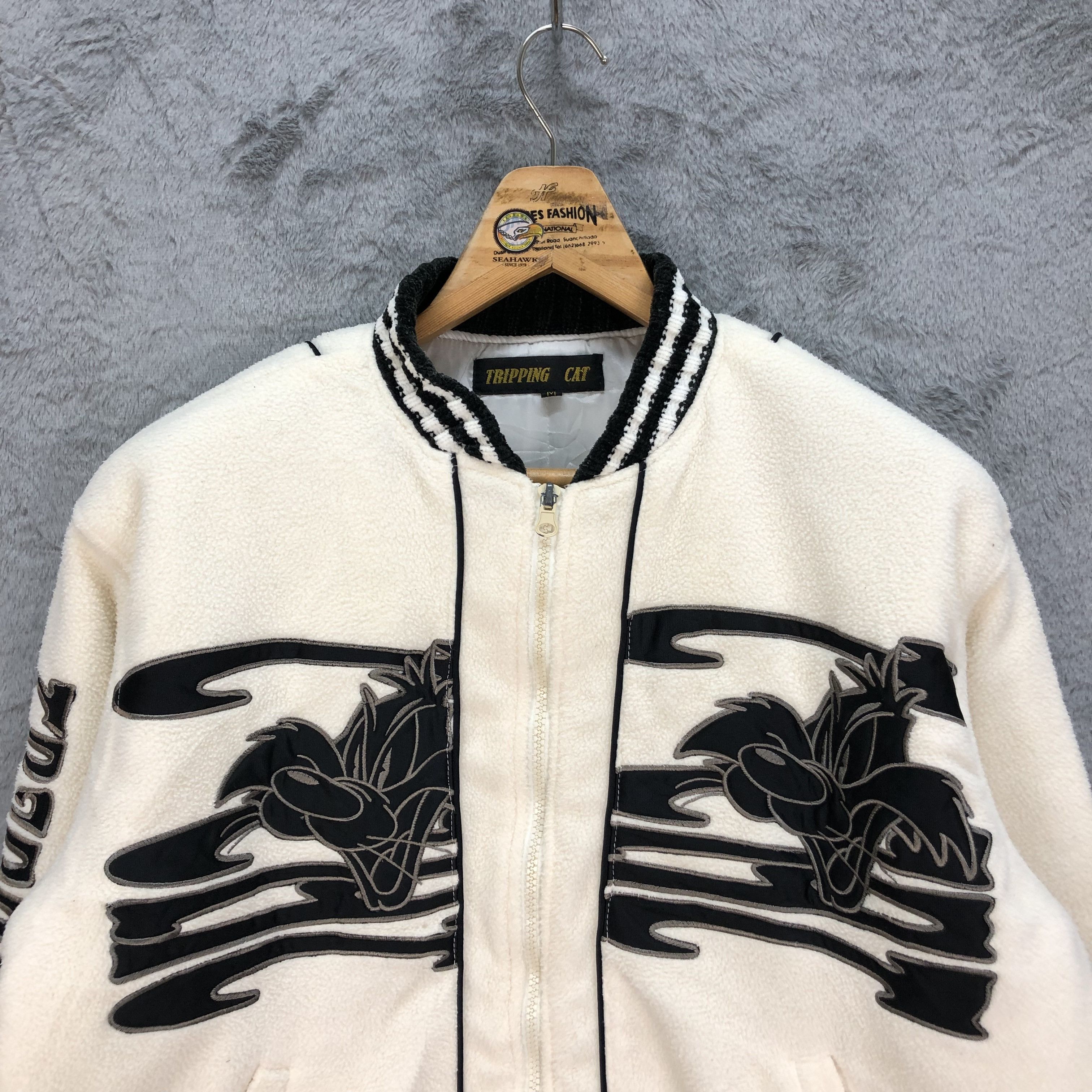 Japanese Brand TRIPPING CAT EMBROIDERY BIG LOGO FLEECE BOMBER #5377-186 Size US M / EU 48-50 / 2 - 2 Thumbnail