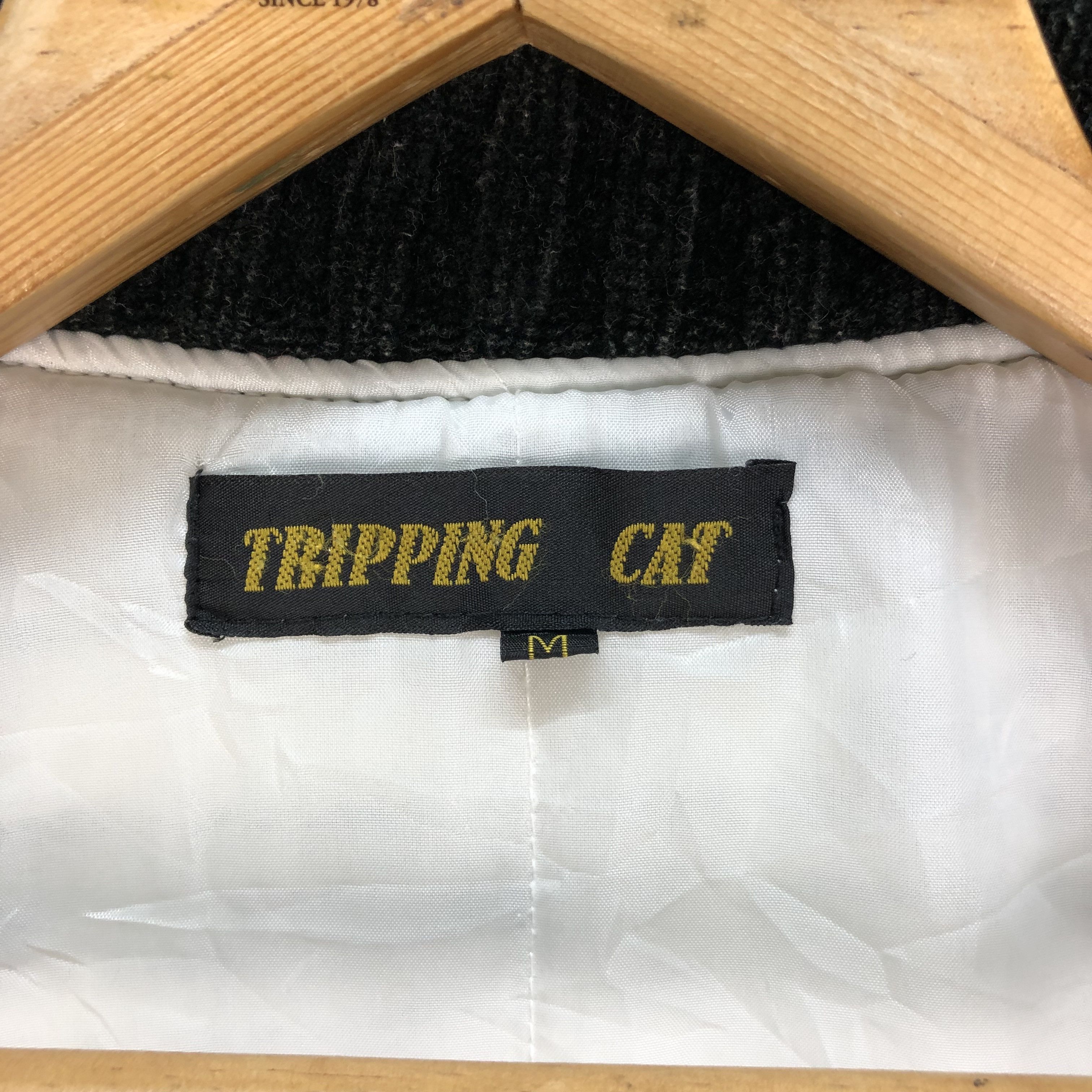 Japanese Brand TRIPPING CAT EMBROIDERY BIG LOGO FLEECE BOMBER #5377-186 Size US M / EU 48-50 / 2 - 9 Thumbnail