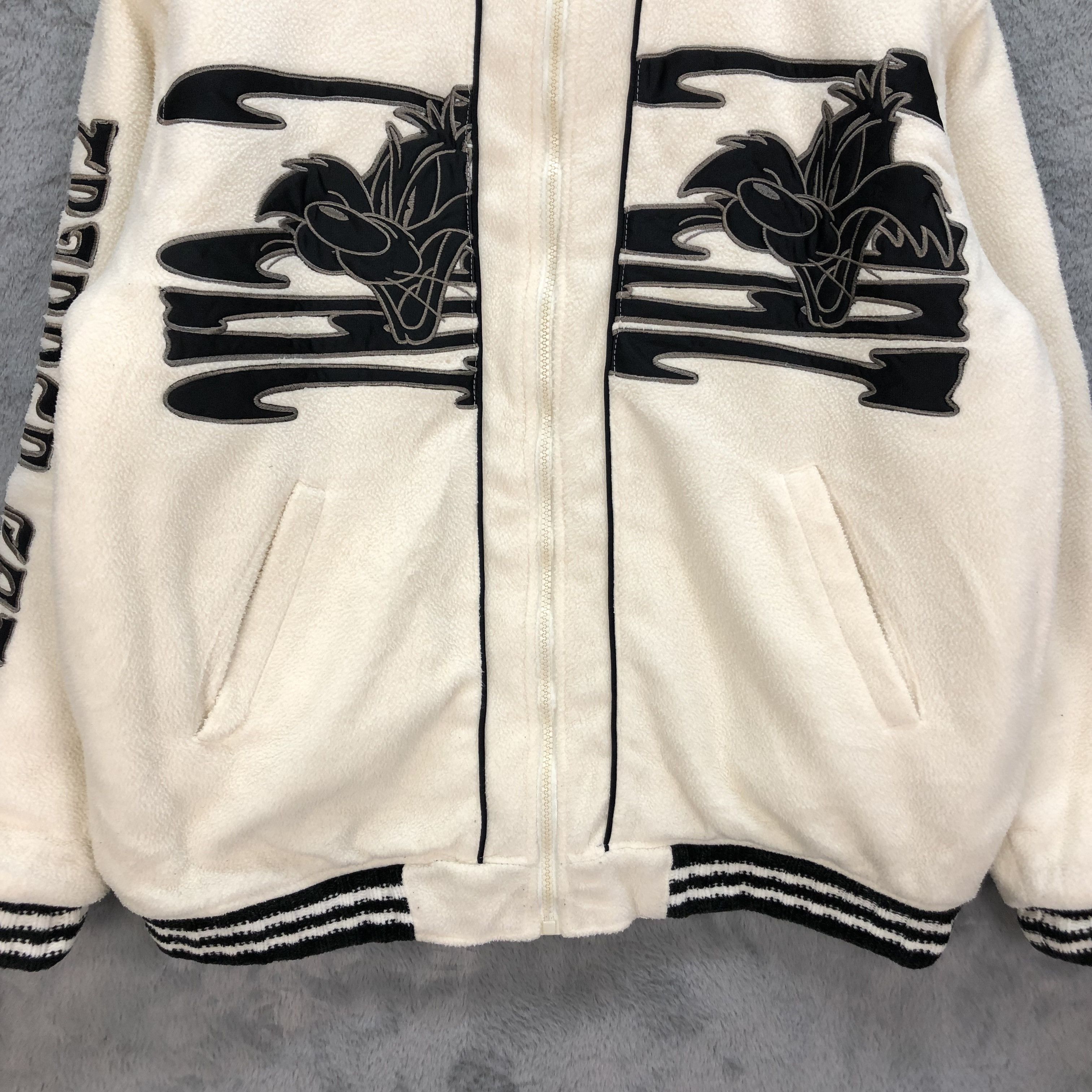 Japanese Brand TRIPPING CAT EMBROIDERY BIG LOGO FLEECE BOMBER #5377-186 Size US M / EU 48-50 / 2 - 4 Thumbnail