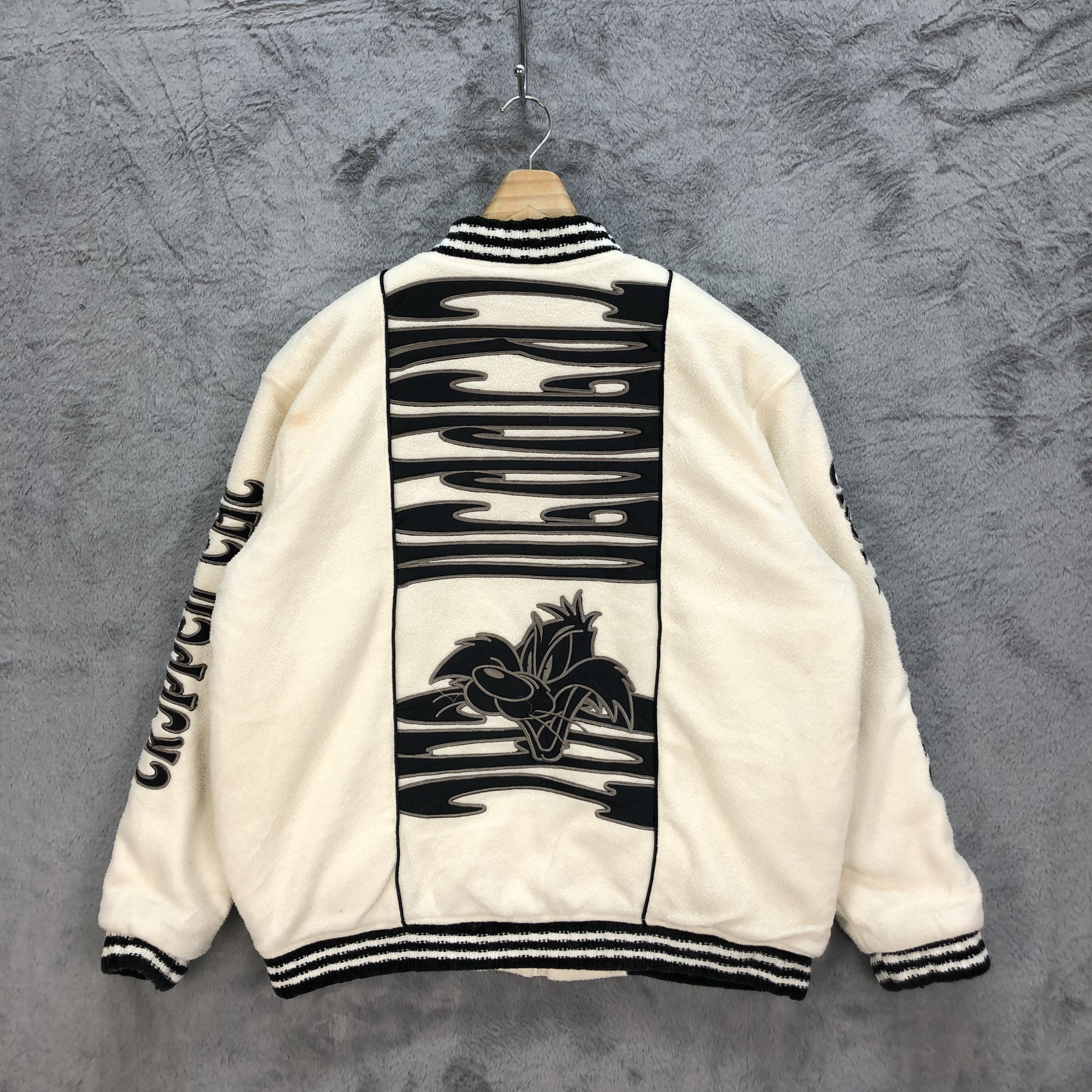 Japanese Brand TRIPPING CAT EMBROIDERY BIG LOGO FLEECE BOMBER #5377-186 Size US M / EU 48-50 / 2 - 10 Thumbnail