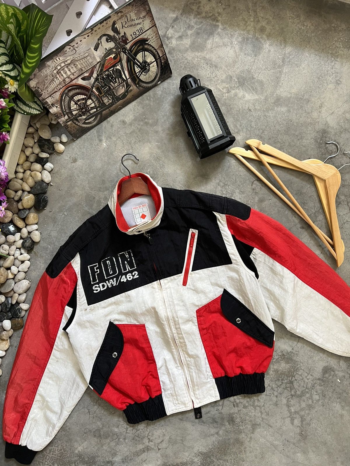 Designer × Japanese Brand Vintage 🖤 Issey Miyake Inspired Bomber Nankai Jacket Size US L / EU 52-54 / 3 - 4 Thumbnail