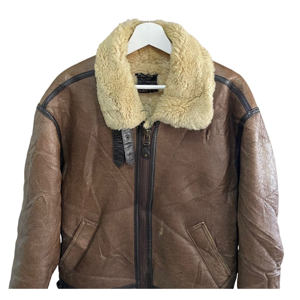 Japanese Brand × Other 💥VINTAGE B3 SHEEP SKIN LEATHER SCHOTT BROS INSPIRED JACKET Size US L / EU 52-54 / 3 - 7 Thumbnail