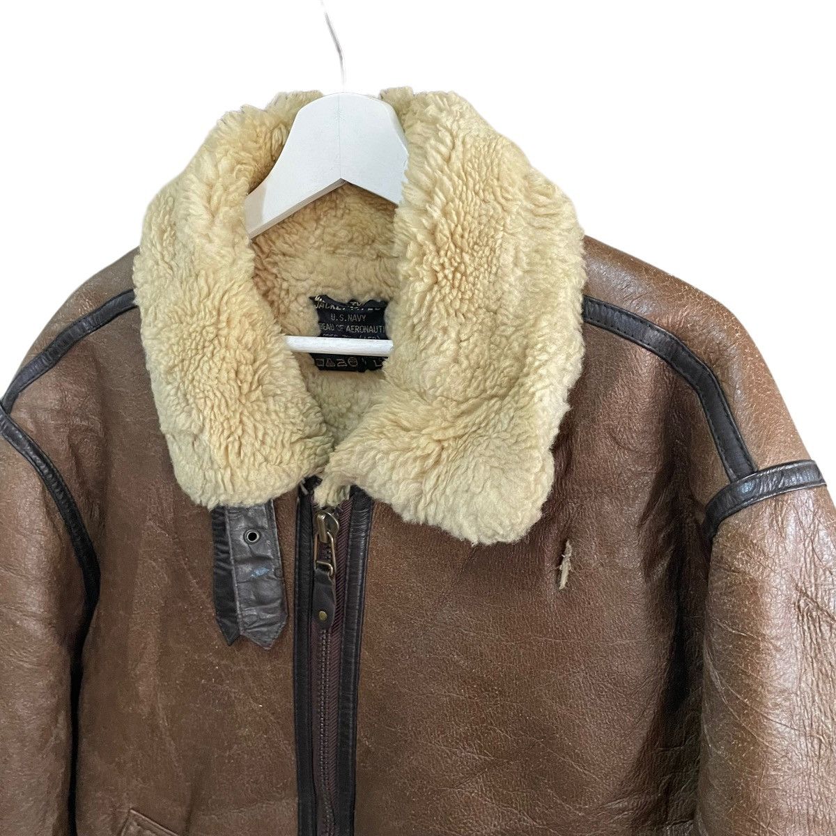 Japanese Brand × Other 💥VINTAGE B3 SHEEP SKIN LEATHER SCHOTT BROS INSPIRED JACKET Size US L / EU 52-54 / 3 - 8 Thumbnail