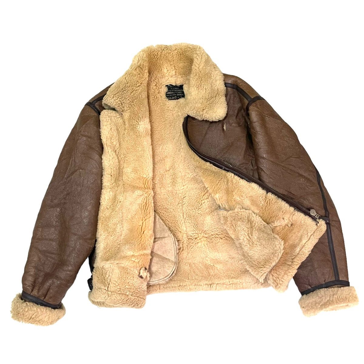 Japanese Brand × Other 💥VINTAGE B3 SHEEP SKIN LEATHER SCHOTT BROS INSPIRED JACKET Size US L / EU 52-54 / 3 - 2 Thumbnail