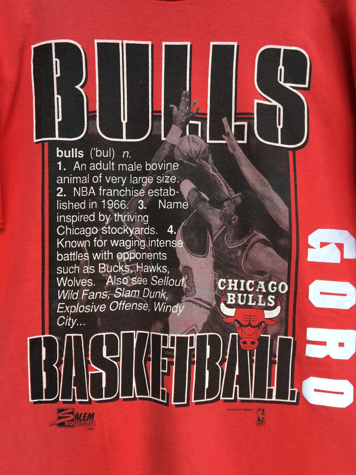 NBA Vtg 90 Chicago Bulls Basketball NBA Tee Tops Tshirt Size US L / EU 52-54 / 3 - 5 Thumbnail