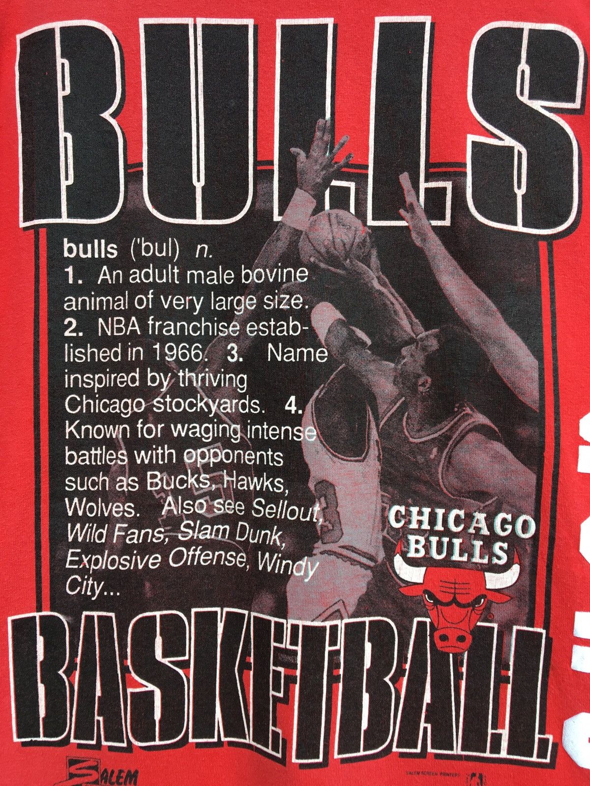 NBA Vtg 90 Chicago Bulls Basketball NBA Tee Tops Tshirt Size US L / EU 52-54 / 3 - 9 Thumbnail