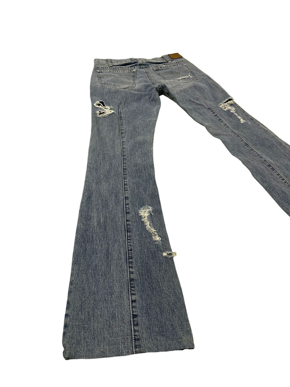Japanese Brand Flare Jeans London Denim Distress Denim Slim Boot Cut 1🟦8 Size US 29 - 13 Thumbnail
