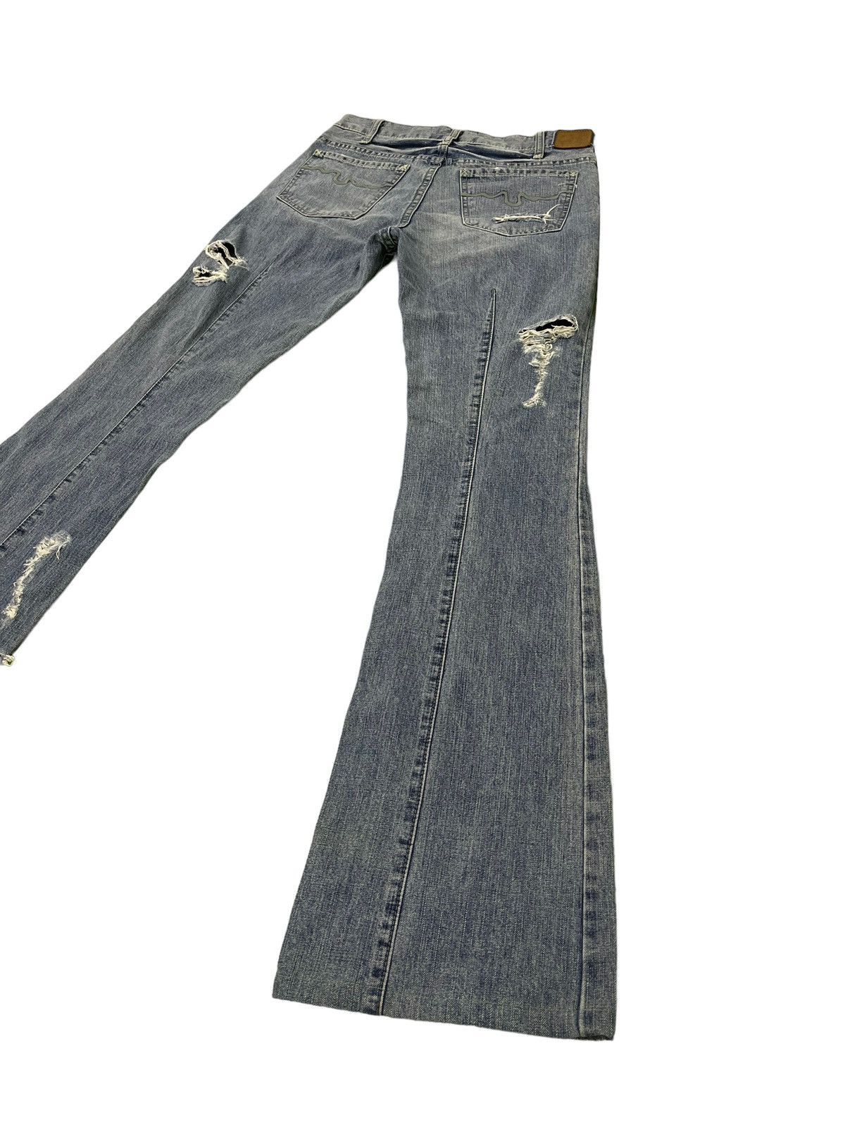 Japanese Brand Flare Jeans London Denim Distress Denim Slim Boot Cut 1🟦8 Size US 29 - 14 Thumbnail