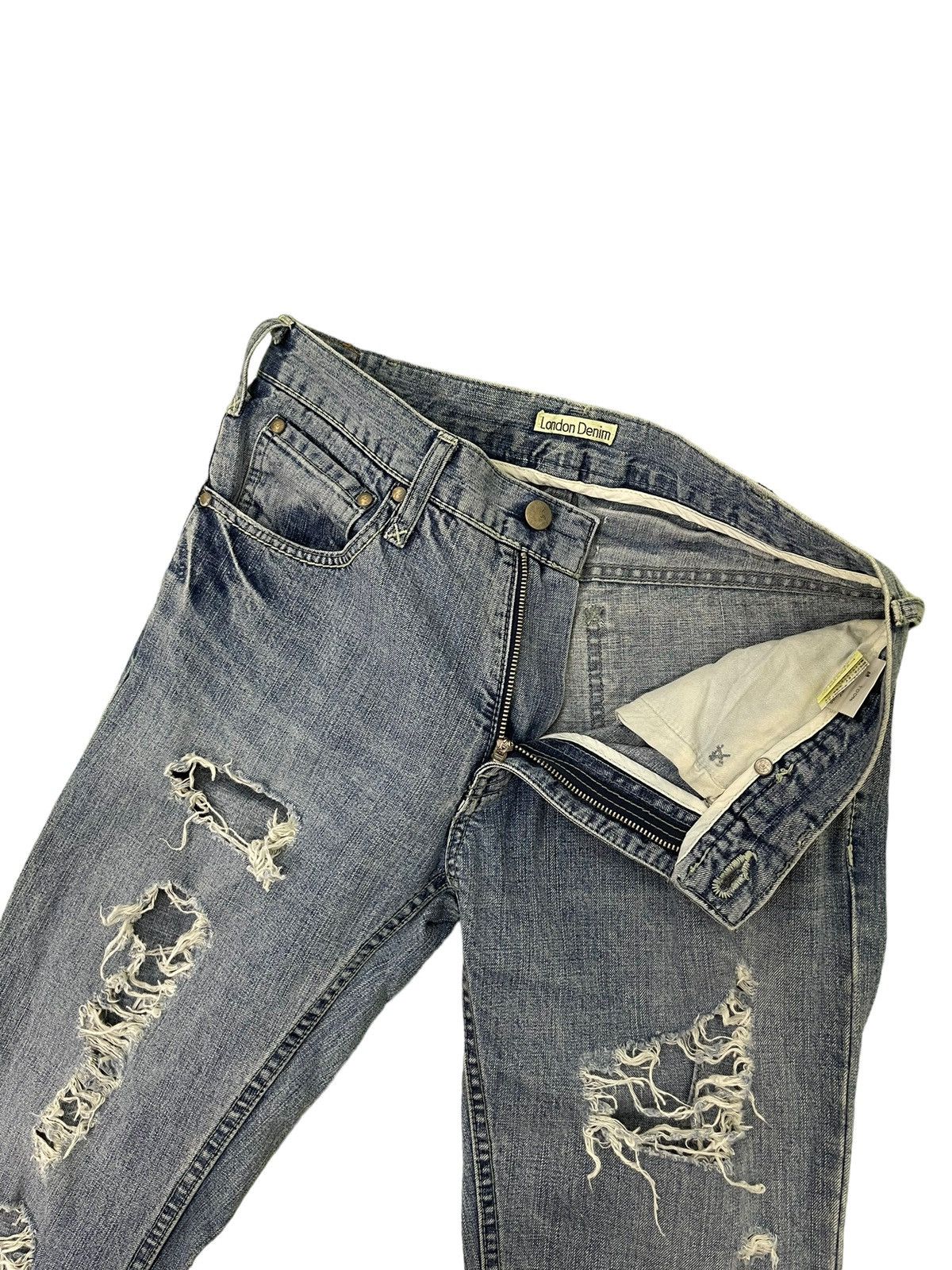 Japanese Brand Flare Jeans London Denim Distress Denim Slim Boot Cut 1🟦8 Size US 29 - 11 Thumbnail