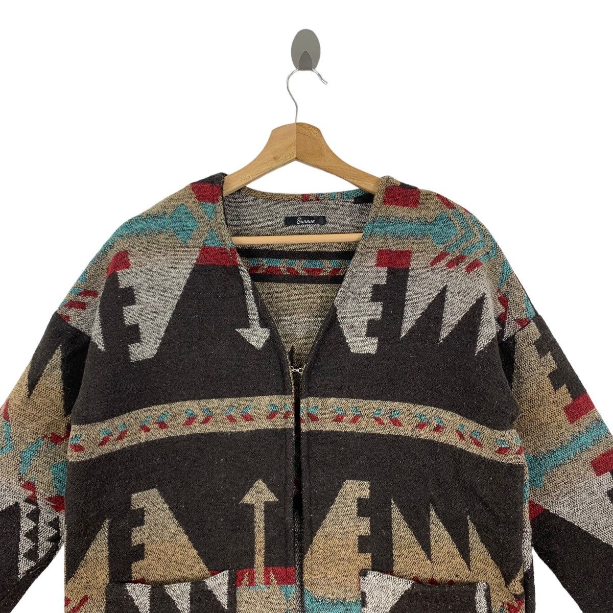 Vintage Vintage Aztec Mountain Tribal Navajo Style Blanket Cardigan Size M / US 6-8 / IT 42-44 - 2 Thumbnail