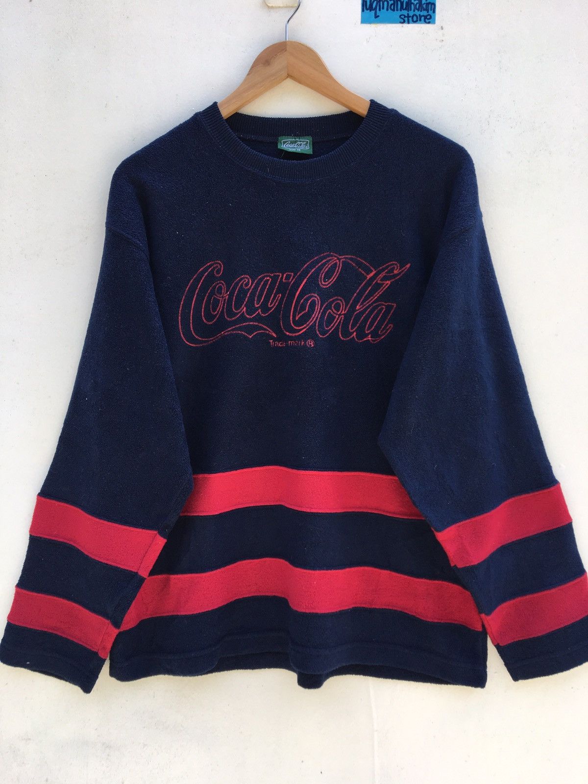 Vintage Coca Cola Fleece Pullover Sweatshirt