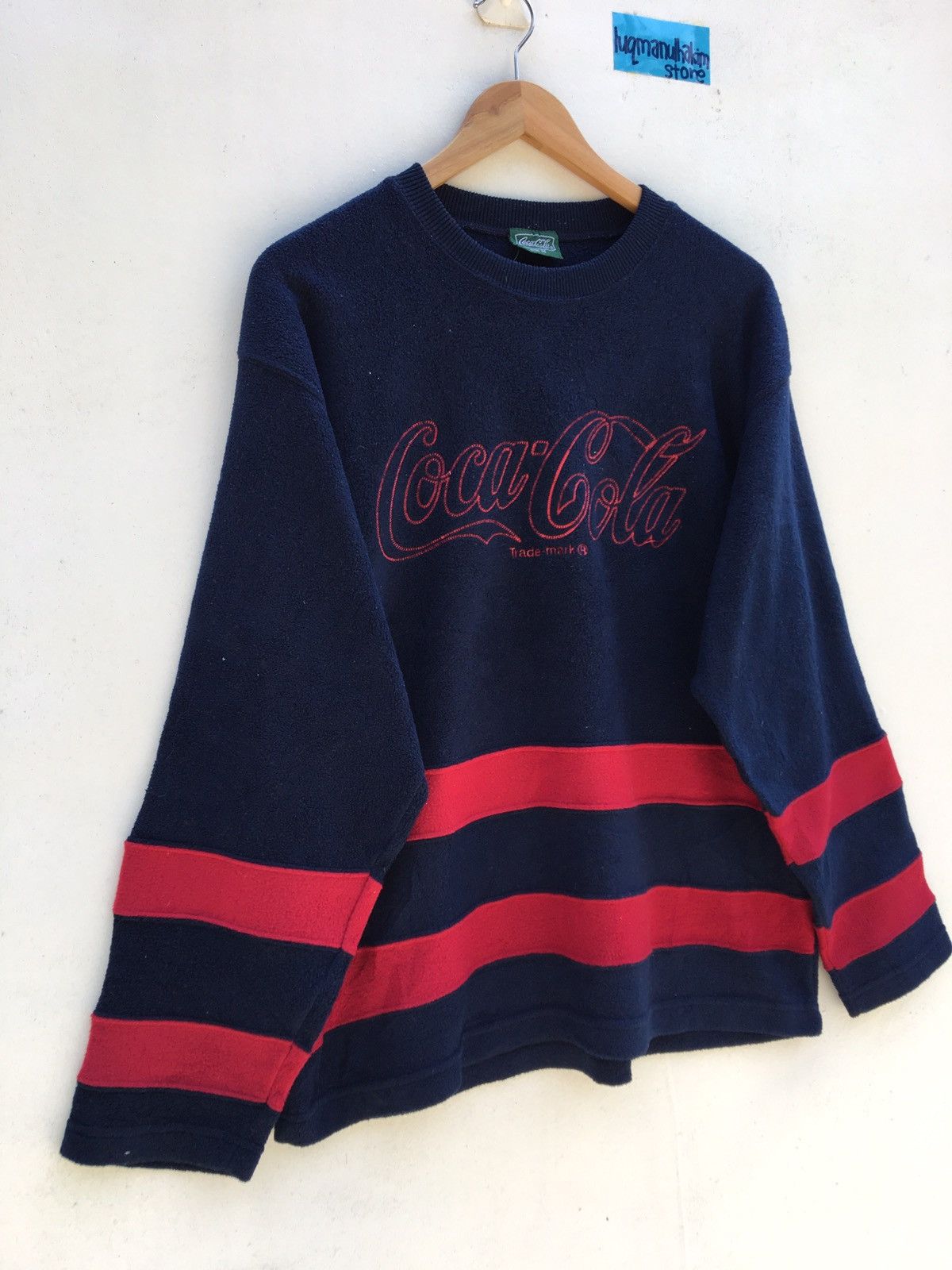 Coca Cola Vintage Coca Cola Fleece Pullover Sweatshirt Size US M / EU 48-50 / 2 - 2 Thumbnail