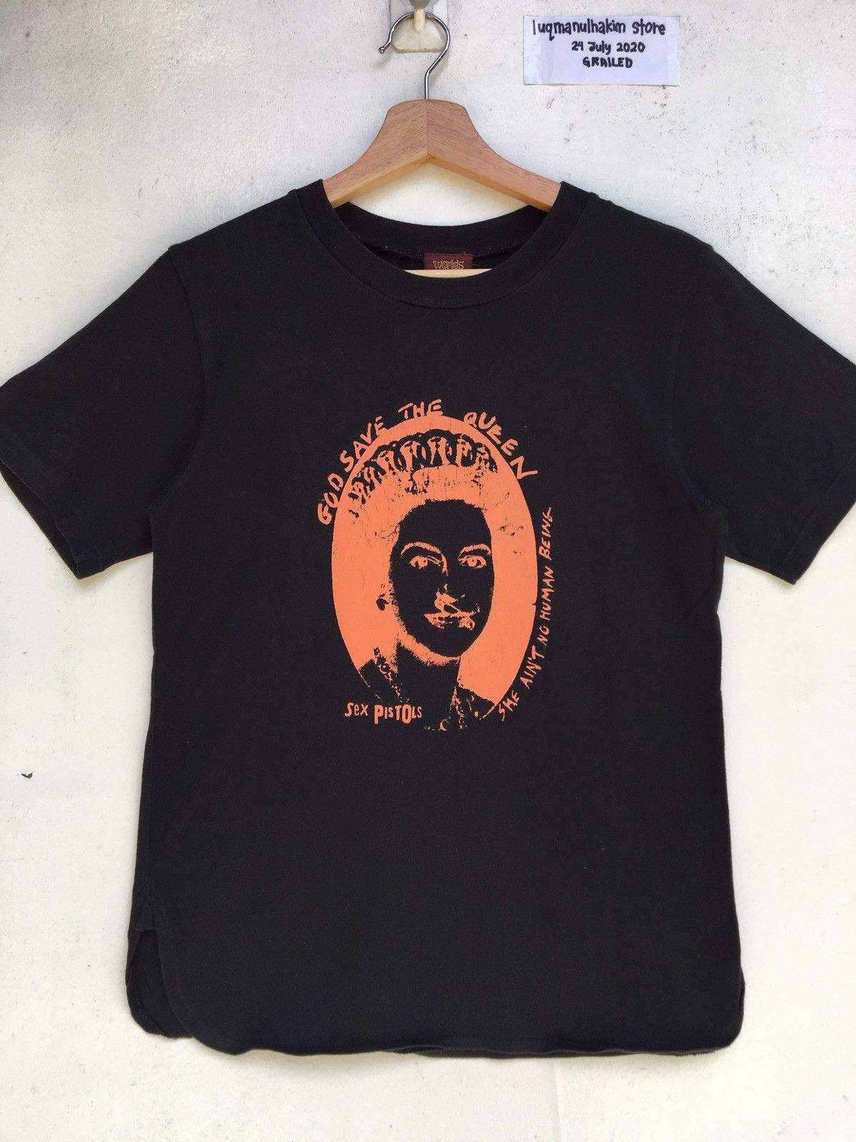 image of Band Tees x Vintage sex Pistols God Save The Queen By Malcolm Mclaren Tee in Black (Size Small)