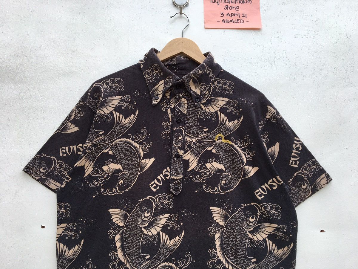 Evisu Vintage Evisu Full Print Koi Fish Buttons Shirt Size US M / EU 48-50 / 2 - 5 Thumbnail