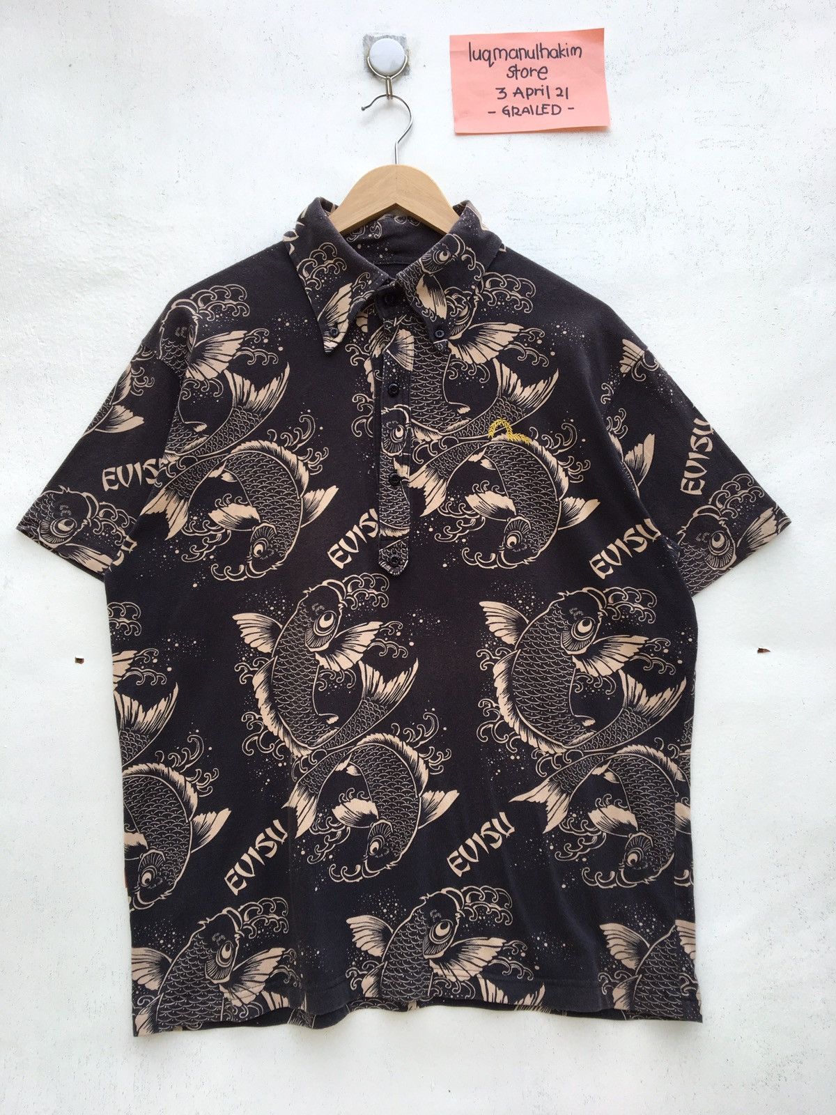 Evisu Vintage Evisu Full Print Koi Fish Buttons Shirt Size US M / EU 48-50 / 2 - 1 Thumbnail