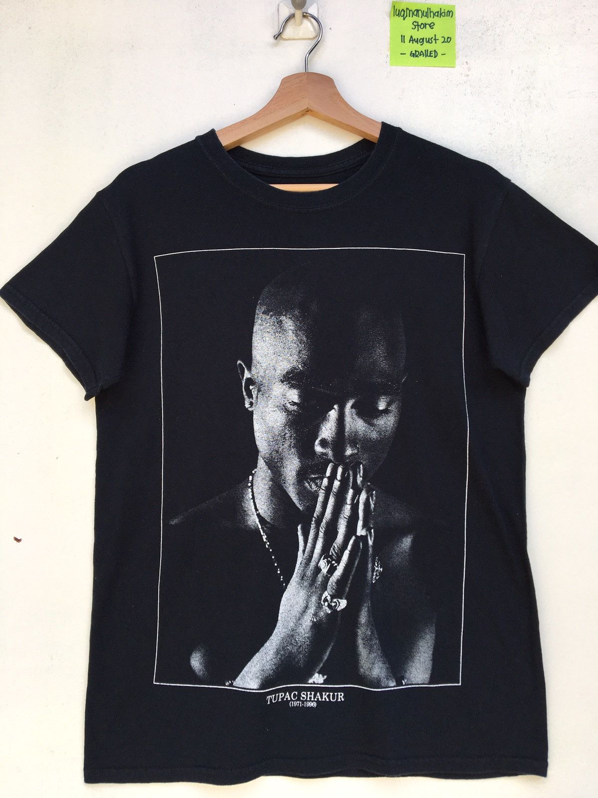 image of Band Tees x Bravado VTG 2Pac Tupac Shakur Tshirt Hip Hop Travis Scott in Black, Men's (Size Small)