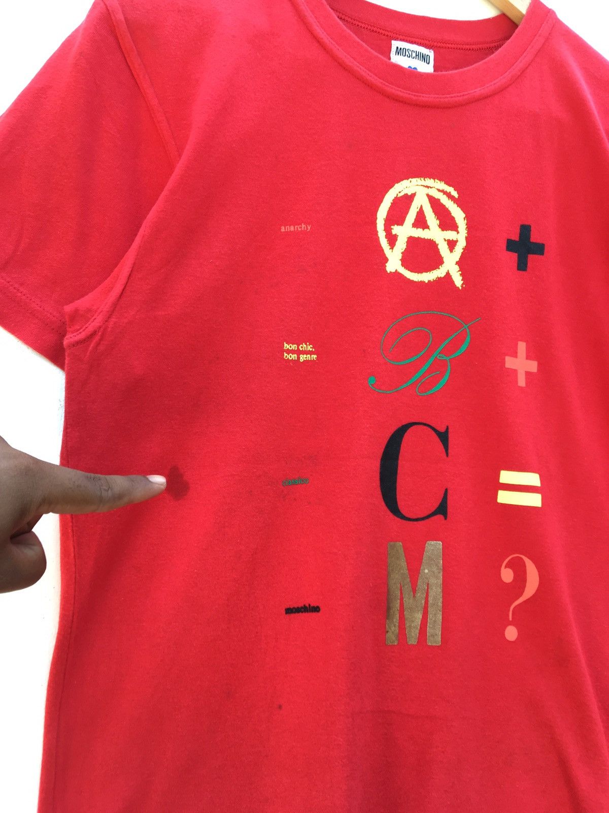 Moschino Rare Moschino Printed ABC M -+=? Tshirt Size US S / EU 44-46 / 1 - 7 Thumbnail