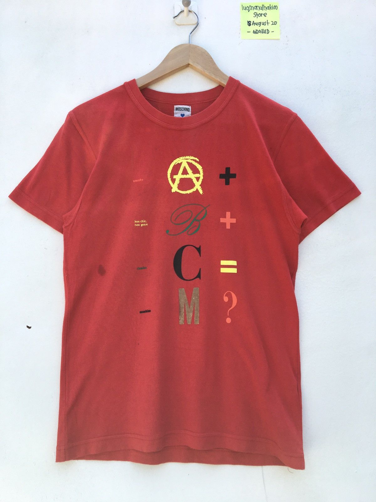 Moschino Rare Moschino Printed ABC M -+=? Tshirt Size US S / EU 44-46 / 1 - 1 Thumbnail