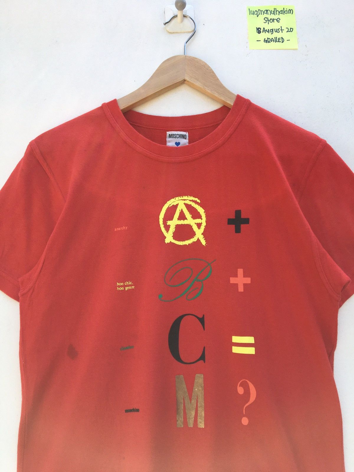 Moschino Rare Moschino Printed ABC M -+=? Tshirt Size US S / EU 44-46 / 1 - 5 Thumbnail