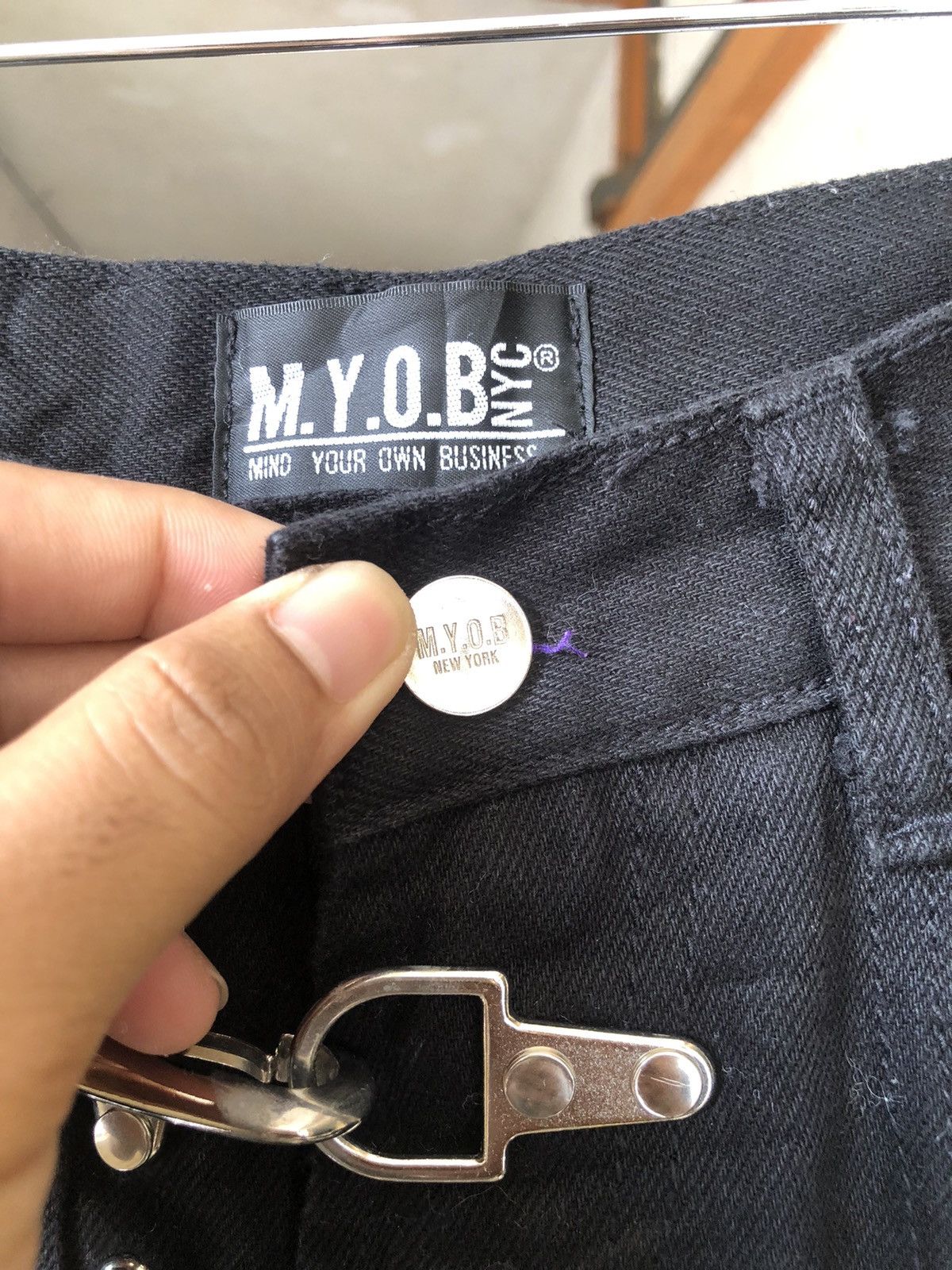 Japanese Brand Rare🥷🏿 M.Y.O.B Nyc Seditionaries Bondage Punk Denim Size US 27 - 10 Thumbnail