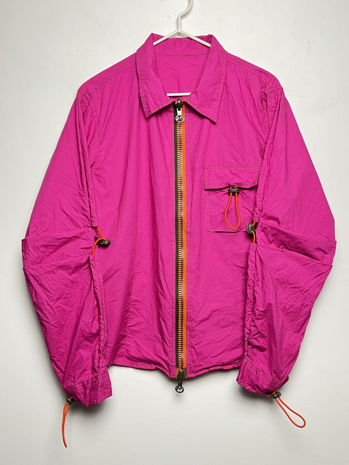 image of Archival Clothing x Maharishi 1999 Archive Assymetrical Flight Jacket Y2K in Magenta (Size Medium)