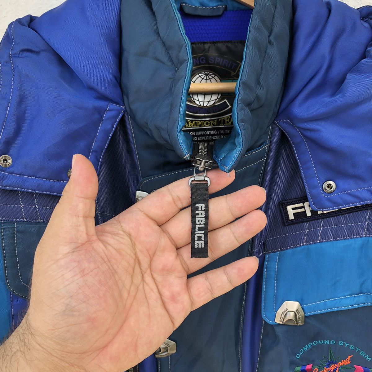 Japanese Brand RACING FABLICE SKI JACKET MULTI POCKET Size US L / EU 52-54 / 3 - 7 Thumbnail