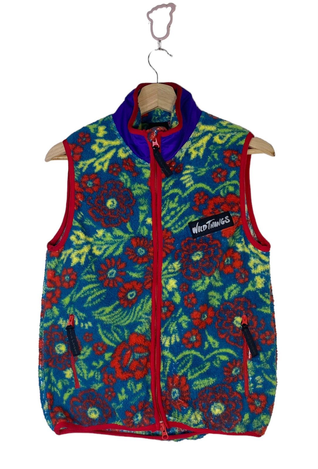 RARE wild Things Fleece Winter Sweater Multicolor Zipper Up