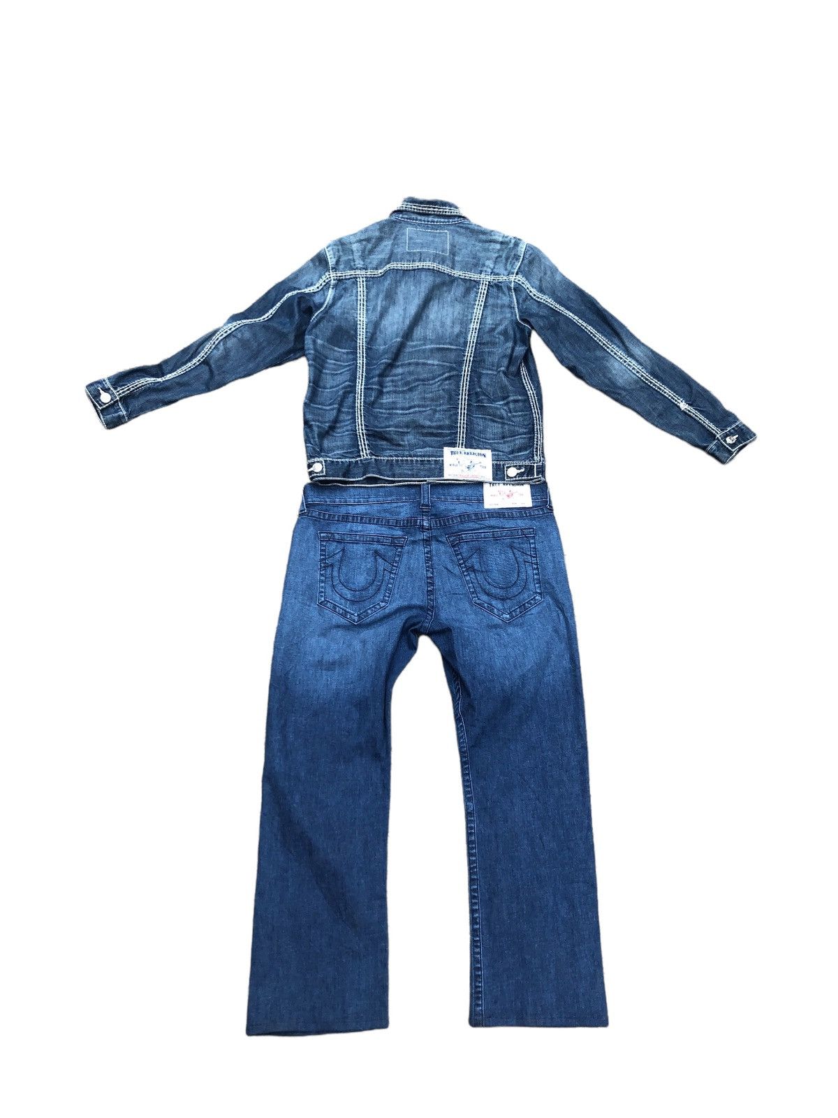 True Religion × Vintage Vintage True Religion Jeans and Jacket Set Trucker Super T Size US 36 / EU 52 - 2 Thumbnail