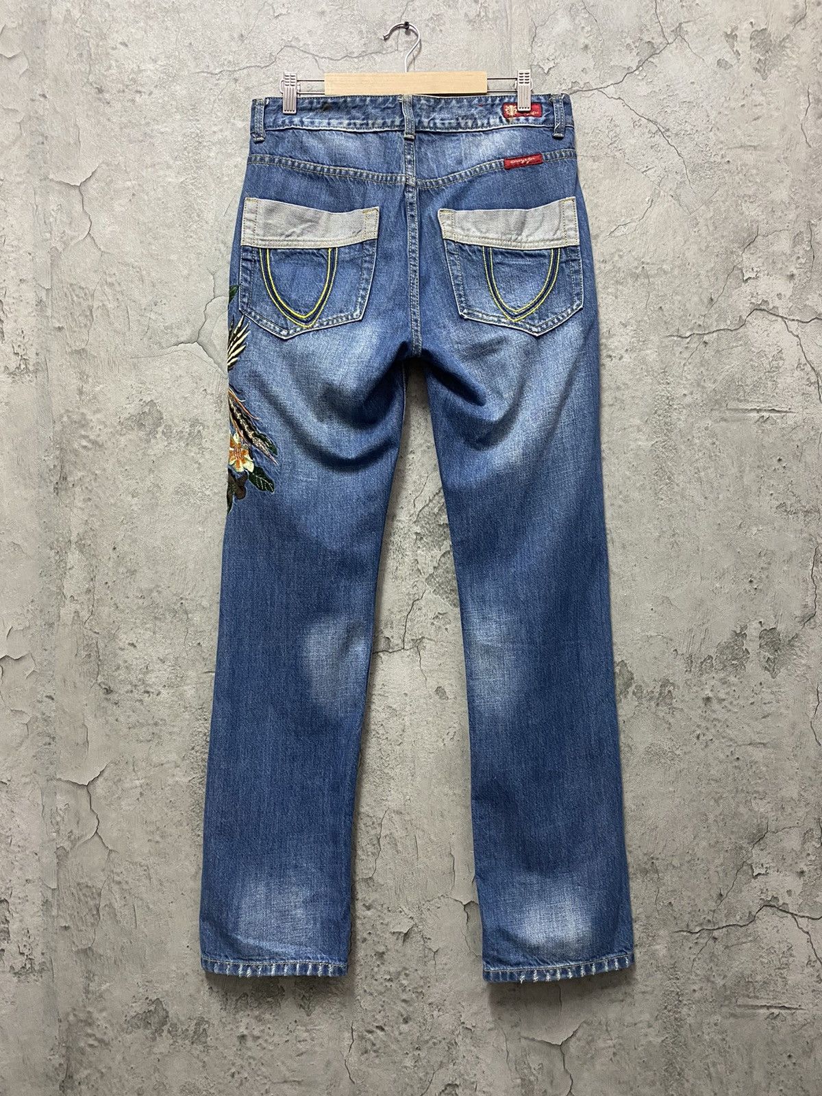 Japanese Brand Vintage Xinyequ Japan Embroidery Art Denim Pants Size US 32 / EU 48 - 6 Thumbnail
