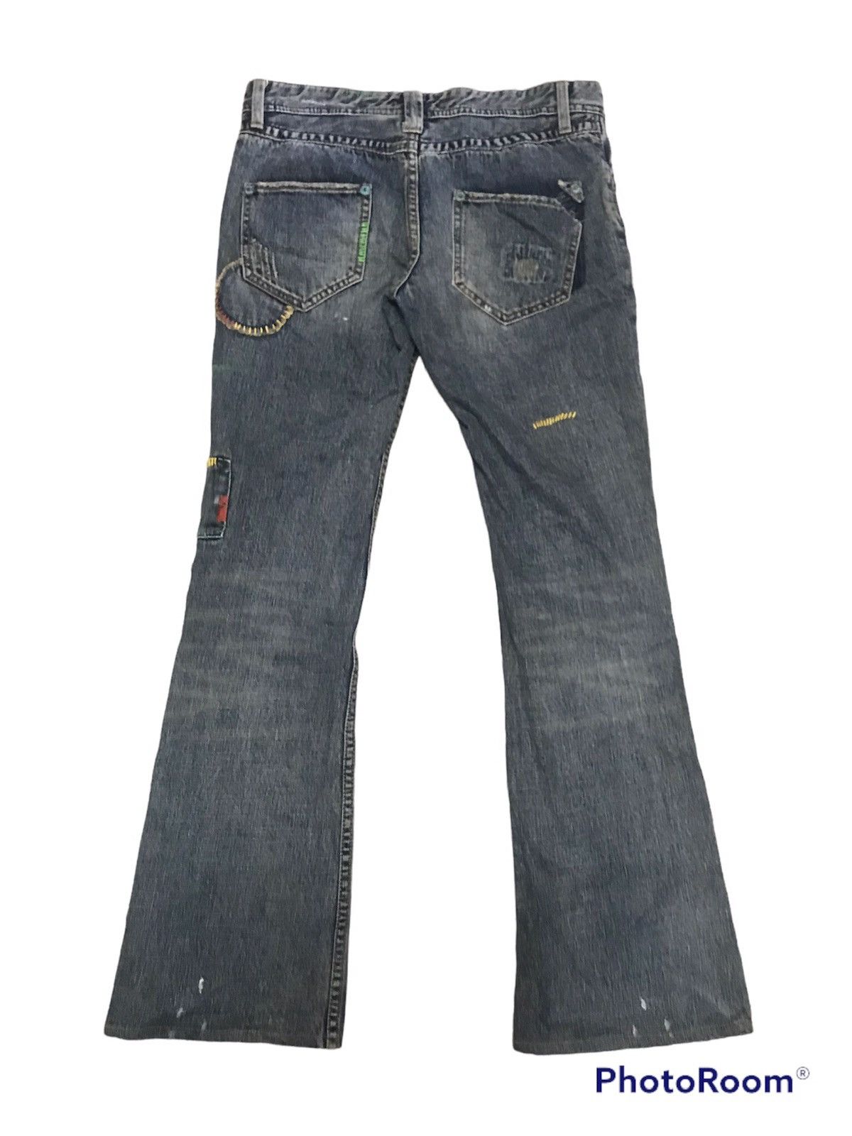 Japanese Brand Back Number Flare Multi Patches Inspired by Kapital Jeans Size US 30 / EU 46 - 2 Thumbnail