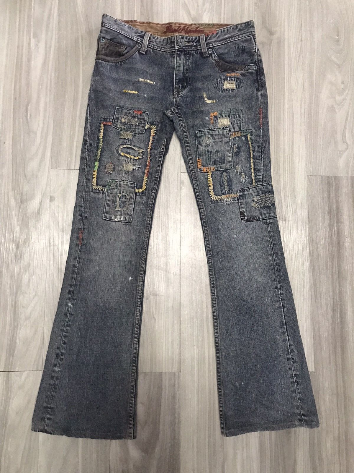 Japanese Brand Back Number Flare Multi Patches Inspired by Kapital Jeans Size US 30 / EU 46 - 3 Thumbnail