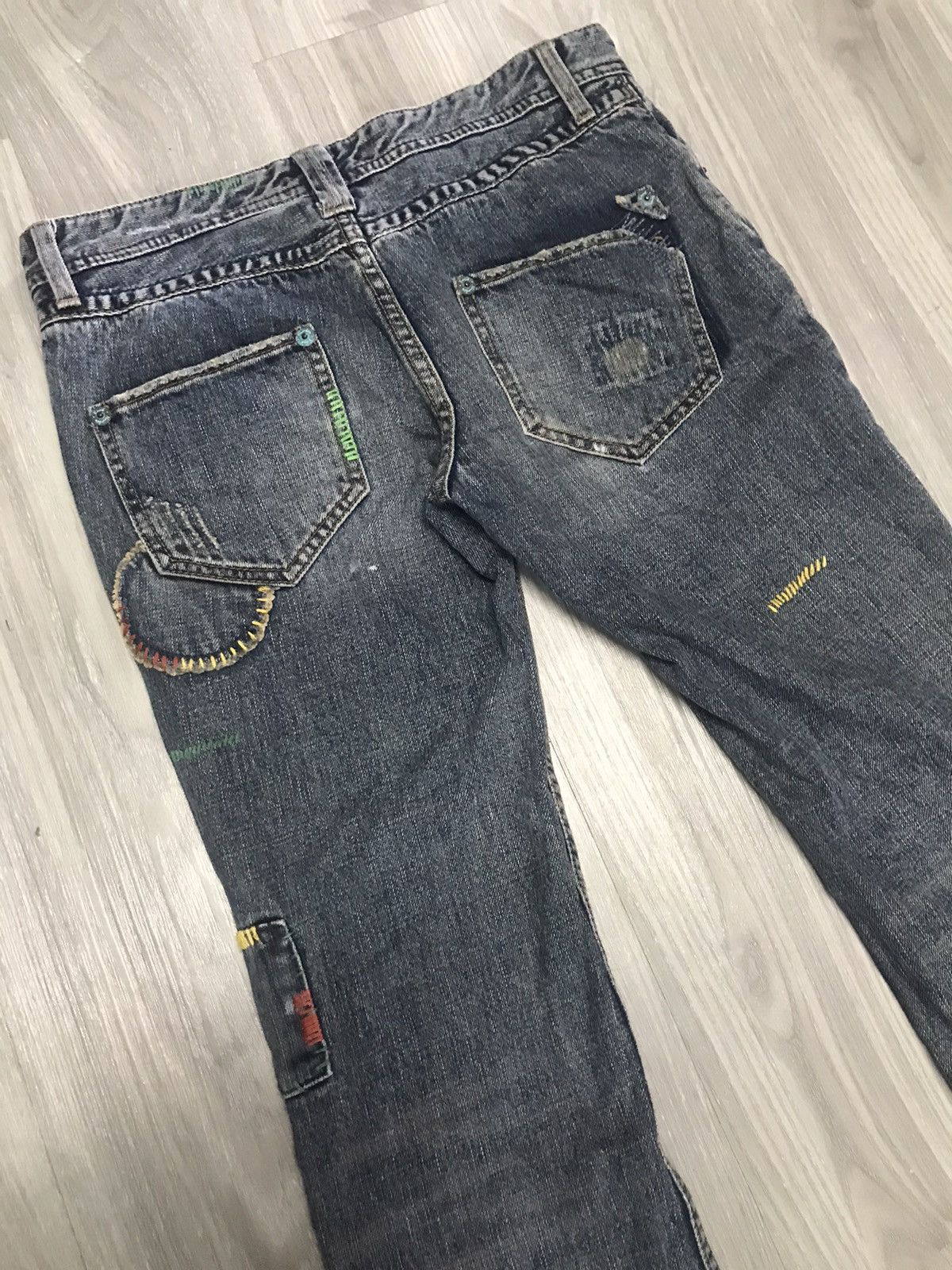 Japanese Brand Back Number Flare Multi Patches Inspired by Kapital Jeans Size US 30 / EU 46 - 13 Thumbnail