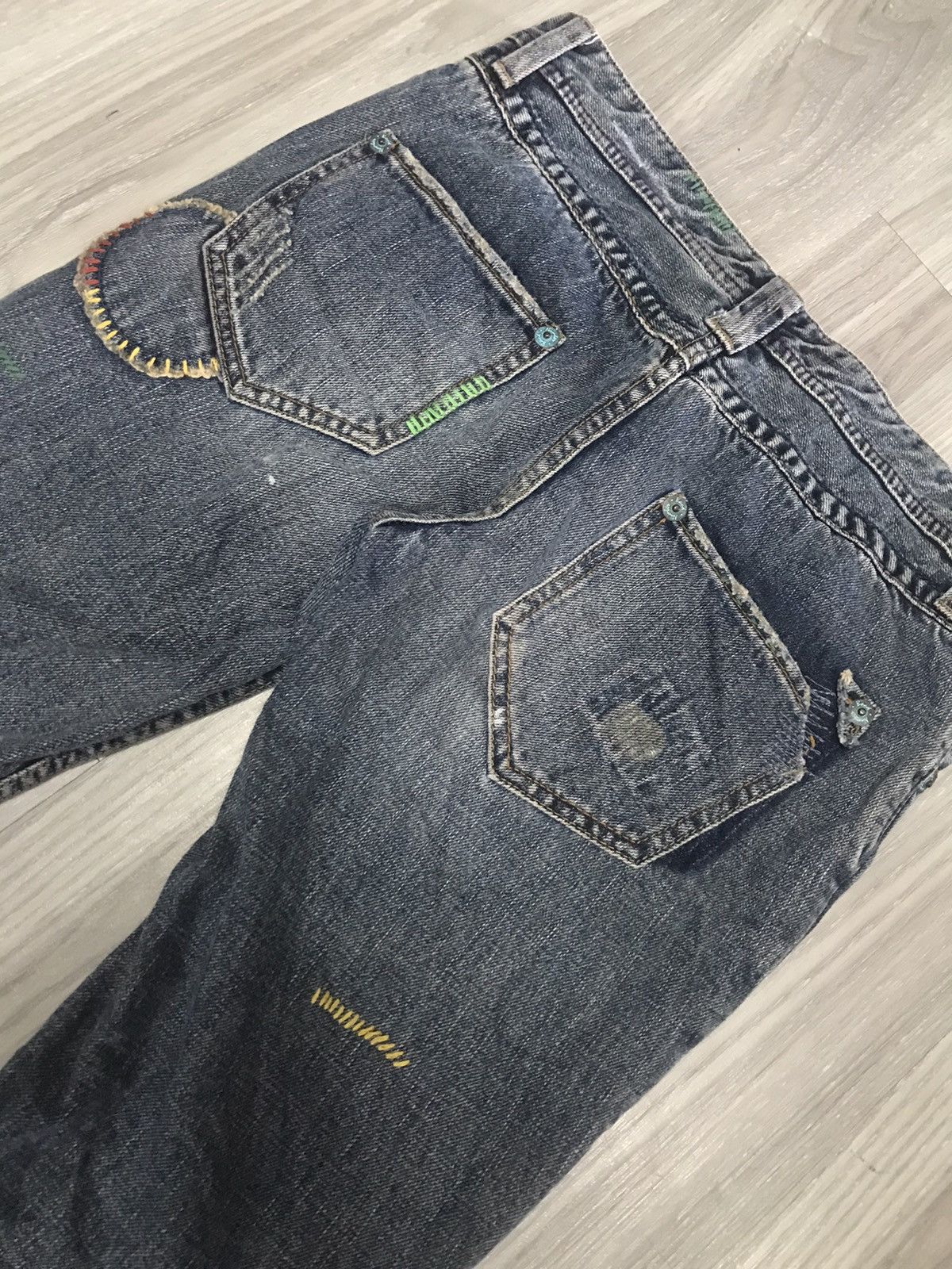 Japanese Brand Back Number Flare Multi Patches Inspired by Kapital Jeans Size US 30 / EU 46 - 15 Thumbnail
