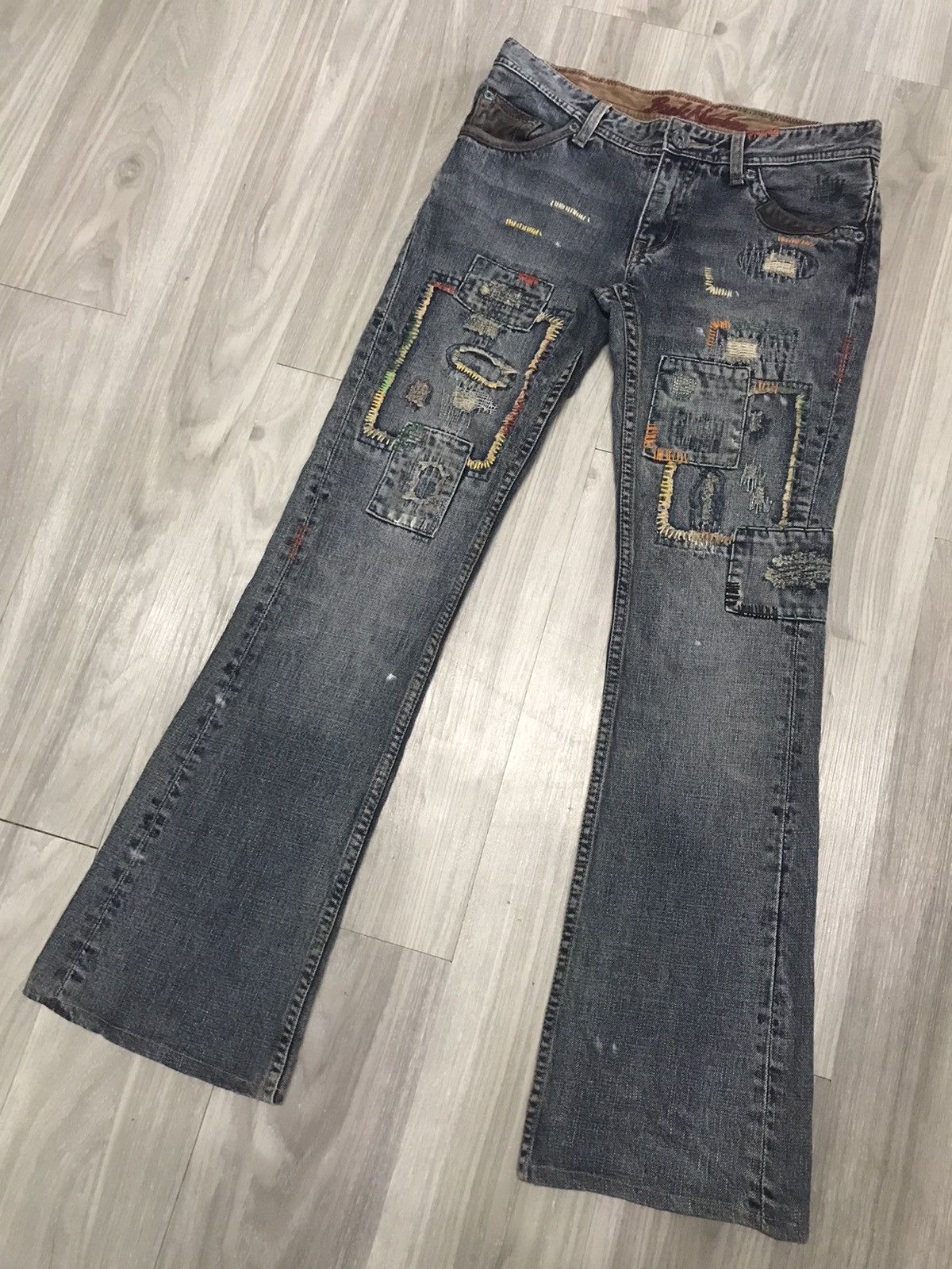 Japanese Brand Back Number Flare Multi Patches Inspired by Kapital Jeans Size US 30 / EU 46 - 4 Thumbnail