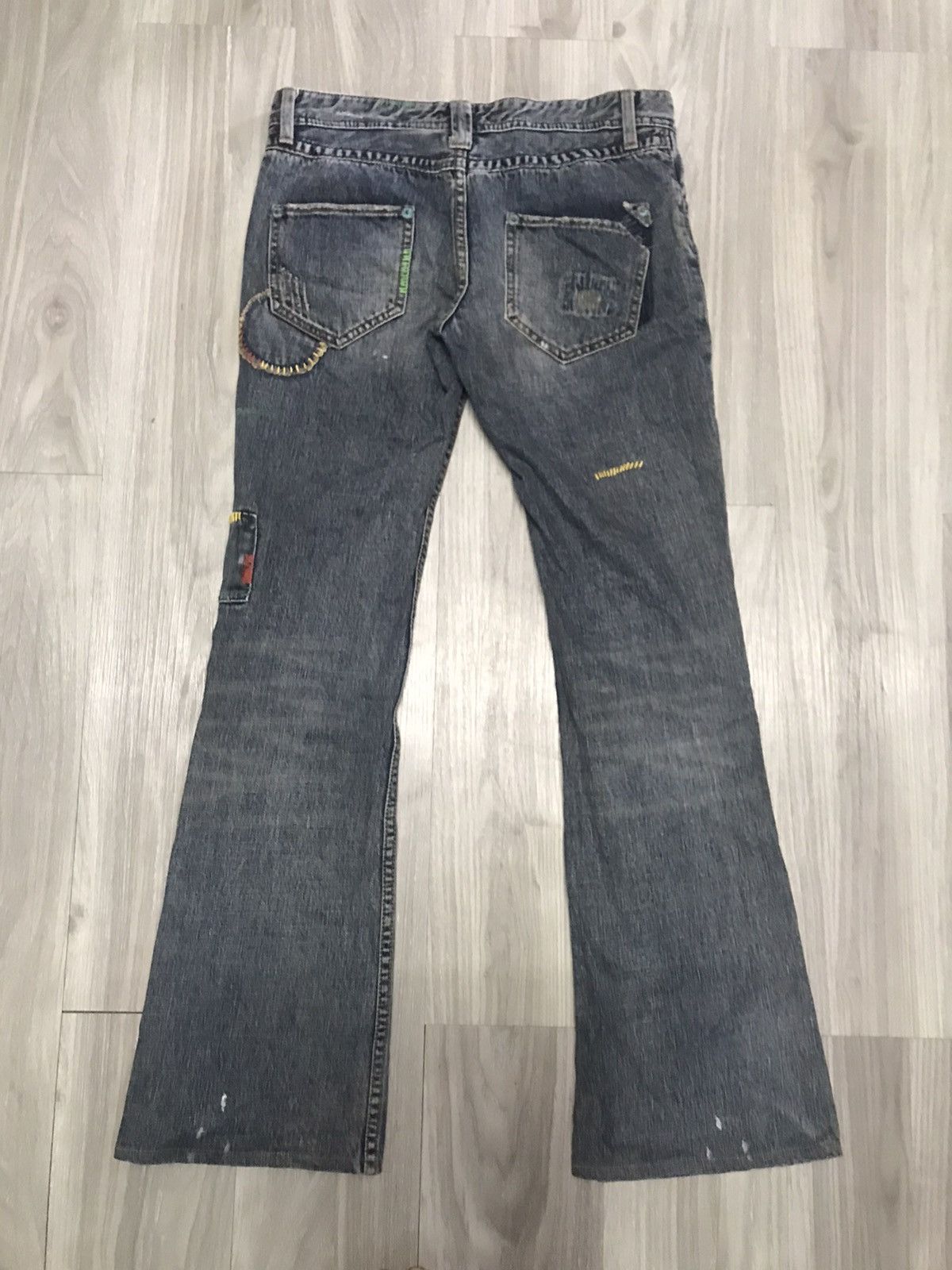 Japanese Brand Back Number Flare Multi Patches Inspired by Kapital Jeans Size US 30 / EU 46 - 11 Thumbnail