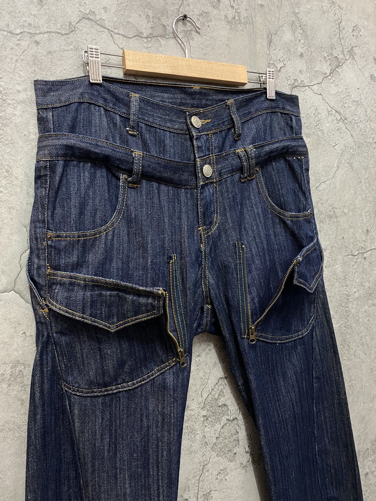 GOSTAR DE FUGA Japan Brand Decom Cargo Triple Waist Reconstructed Denim Size US 34 / EU 50 - 11 Thumbnail
