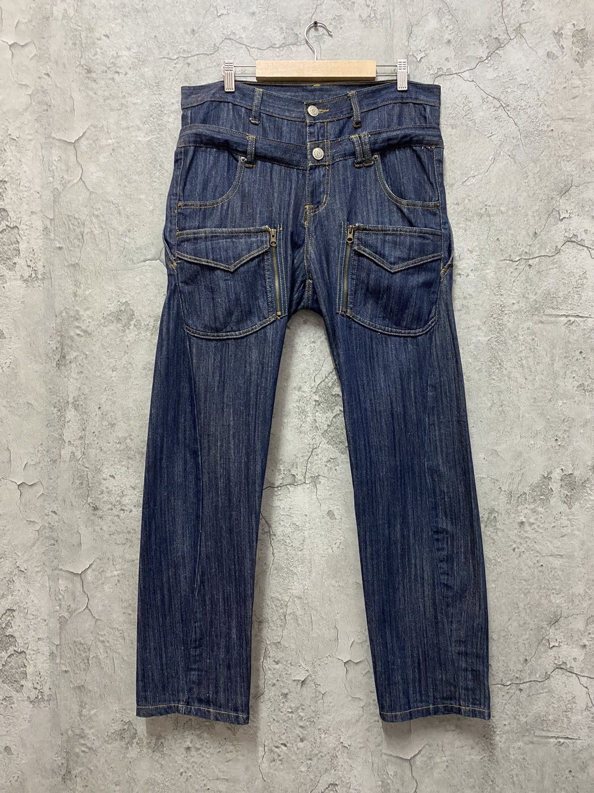 GOSTAR DE FUGA Japan Brand Decom Cargo Triple Waist Reconstructed Denim Size US 34 / EU 50 - 1 Thumbnail