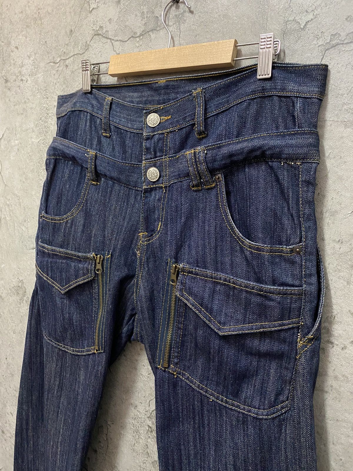 GOSTAR DE FUGA Japan Brand Decom Cargo Triple Waist Reconstructed Denim Size US 34 / EU 50 - 13 Thumbnail