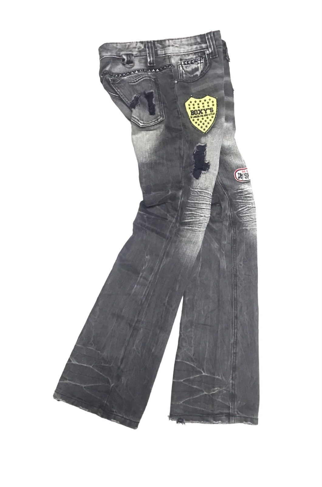 Japanese Brand BUZZ SPUNKY WAIST STUDDED FLARE JEANS Size US 30 / EU 46 - 3 Thumbnail
