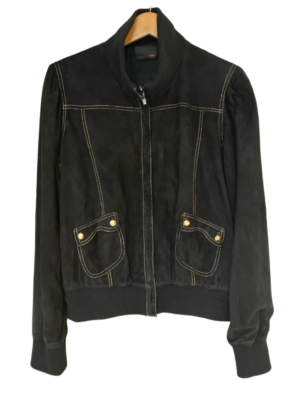 Fendi Fendi Gold Threading Leather Jacket Size M / US 6-8 / IT 42-44 - 3 Thumbnail